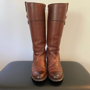 FRYE Jayden Button Tall Redwood, Size: 7 WIDE